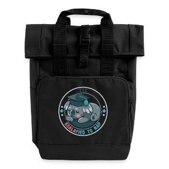 Koalafied to Nap - Roll Top Backpack with Two Handles - black - Front