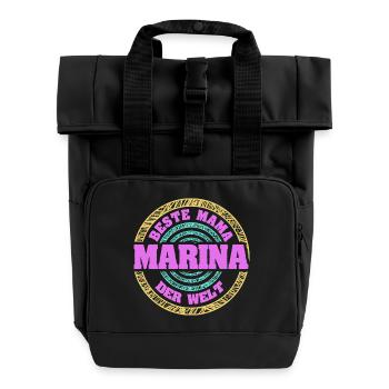 Mutter Marina - Rolltop Rucksack mit zwei Griffen - Schwarz - Vorne