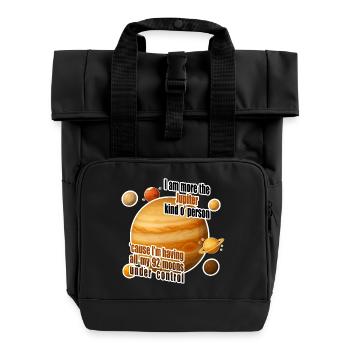 I am more the Jupiter kind o' person - Roll Top Backpack with Two Handles - black - Front