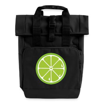 Limette Lime - Roll Top Backpack with Two Handles - black - Front