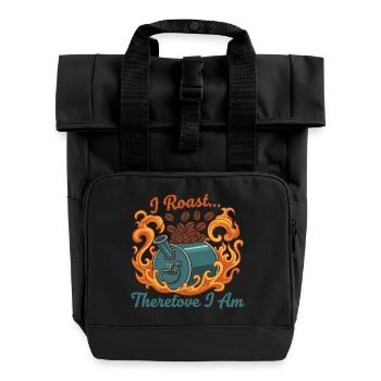 Ich röste, also bin ich - Rolltop Rucksack mit zwei Griffen - Schwarz - Vorne