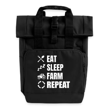 Manger, dormir, labourer, répéter - Sac à dos Roll Top à deux anses - noir - Devant