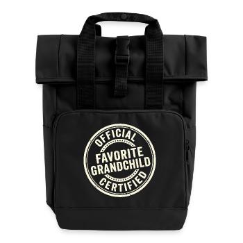 Offizielles Lieblingsenkelkind - Rolltop Rucksack mit zwei Griffen - Schwarz - Vorne