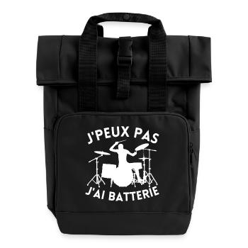 J'Peux Pas J'Ai Batterie Humour Gift Funny Battery - Sac à dos Roll Top à deux anses - noir - Devant