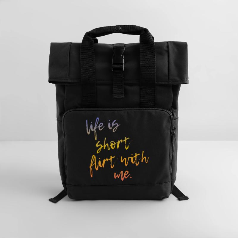 La vie est courte Draguette avec moi - Tour Gradient Script Sac à dos Roll Top à deux anses