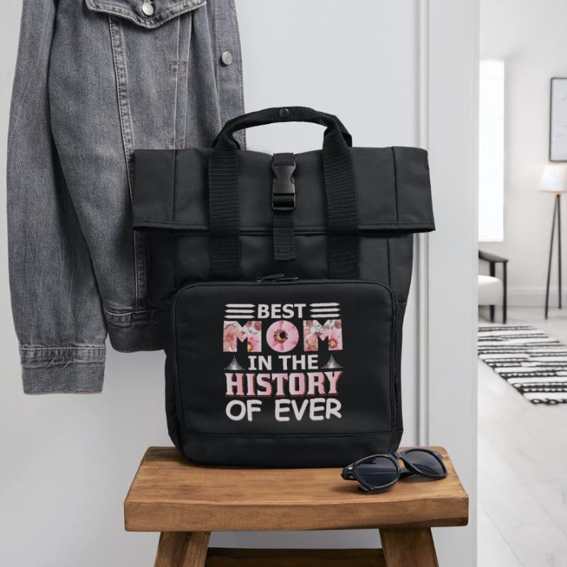 Die beste Mutter in der Geschichte eines lustigen Muttertagsgeschenks aller Zeiten Rolltop Rucksack mit zwei Griffen