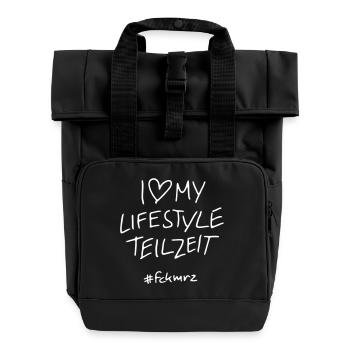 Lifestyle Part-time - Roll Top Backpack with Two Handles - black - Front