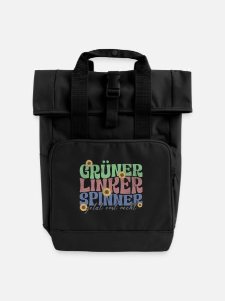 gruener linker spinner - Rolltop Rucksack mit zwei Griffen - Schwarz
