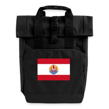 Nationalflagge von Französisch-Polynesien - Rolltop Rucksack mit zwei Griffen - Schwarz - Vorne