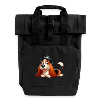 Basset 7 - Roll Top Backpack with Two Handles - black - Front