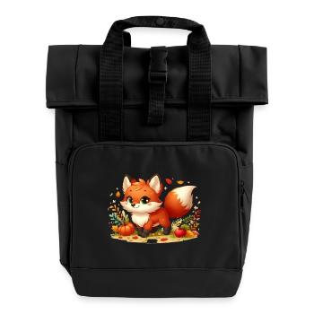 Fuchs Herbst 3 - Rolltop Rucksack mit zwei Griffen - Schwarz - Vorne