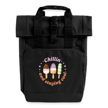 Staying Cool - Rolltop Rucksack mit zwei Griffen - Schwarz - Vorne