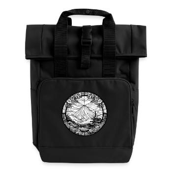 Fuji Schwarz Weiß - Rolltop Rucksack mit zwei Griffen - Schwarz - Vorne