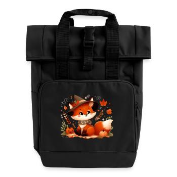 Fuchs Herbst 6 - Rolltop Rucksack mit zwei Griffen - Schwarz - Vorne