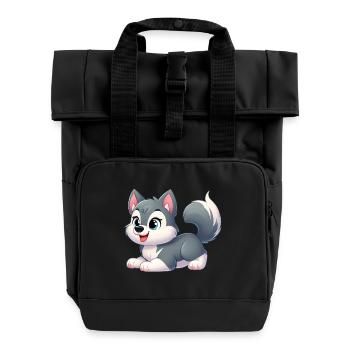 Wolf 15 - Roll Top Backpack with Two Handles - black - Front