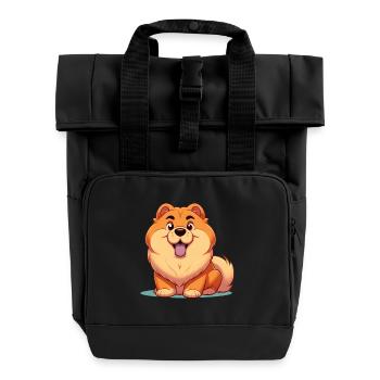 chowchow 8 - Roll Top Backpack with Two Handles - black - Front