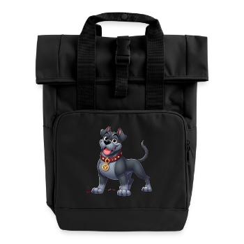 Cane Corso - Roll Top Backpack with Two Handles - black - Front