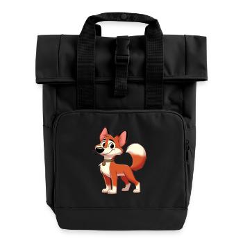 Fox Terrier 3 - Roll Top Backpack with Two Handles - black - Front