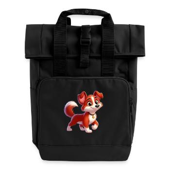 Fox Terrier 9 - Roll Top Backpack with Two Handles - black - Front