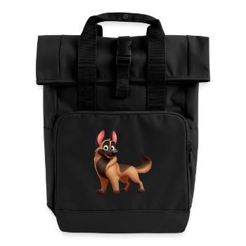 Malinois 8 - Roll Top Backpack with Two Handles - black - Front