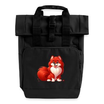 Spitz 2 - Rolltop Rucksack mit zwei Griffen - Schwarz - Vorne