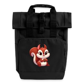 Squirrel 2 - Roll Top Backpack with Two Handles - black - Front