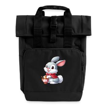 Rabbit 12 - Roll Top Backpack with Two Handles - black - Front