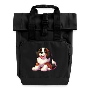 Saint Bernard 6 - Roll Top Backpack with Two Handles - black - Front