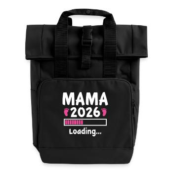Mama 2026 Loading - Rolltop Rucksack mit zwei Griffen - Schwarz - Vorne