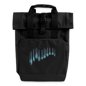 Candlestick-Diagramm - Rolltop Rucksack mit zwei Griffen - Schwarz - Vorne