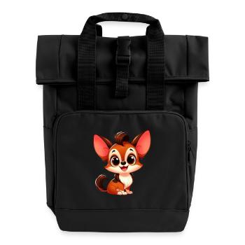 Chihuahua - Roll Top Backpack with Two Handles - black - Front