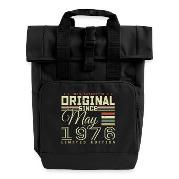 Gift Anniversaire Mai 1976, Gift May 1976 - Rolltop Rucksack mit zwei Griffen - Schwarz - Vorne