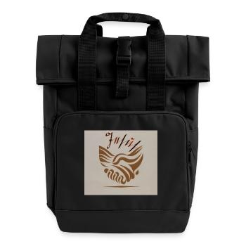 Poignée de main abstraite La paix agite Jésus - Sac à dos Roll Top à deux anses - noir - Devant