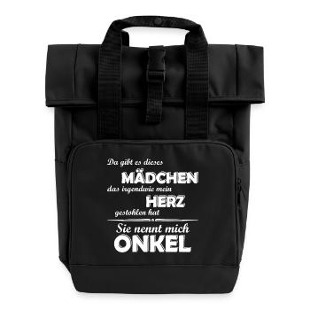 Ich liebe meine Nichte - Onkel - Rolltop Rucksack mit zwei Griffen - Schwarz - Vorne