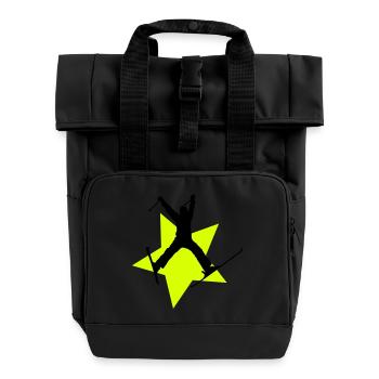 ski jump star - Rolltop Rucksack mit zwei Griffen - Schwarz - Vorne