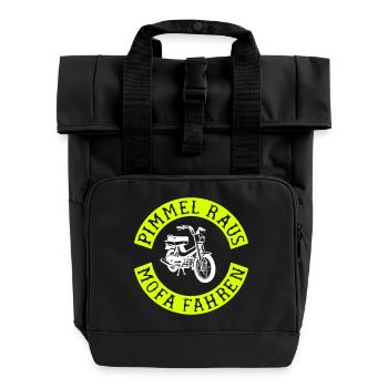 Get out, drive a moped! - Roll Top Backpack with Two Handles - black - Front