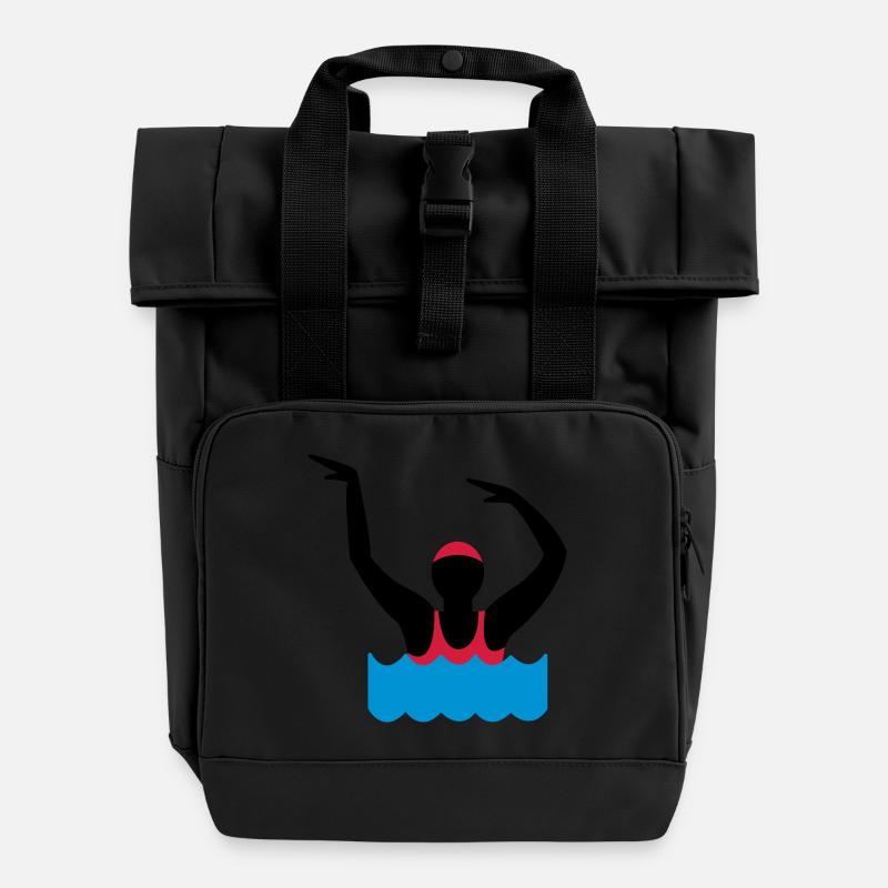 aquagym - Sac à dos Roll Top à deux anses - noir