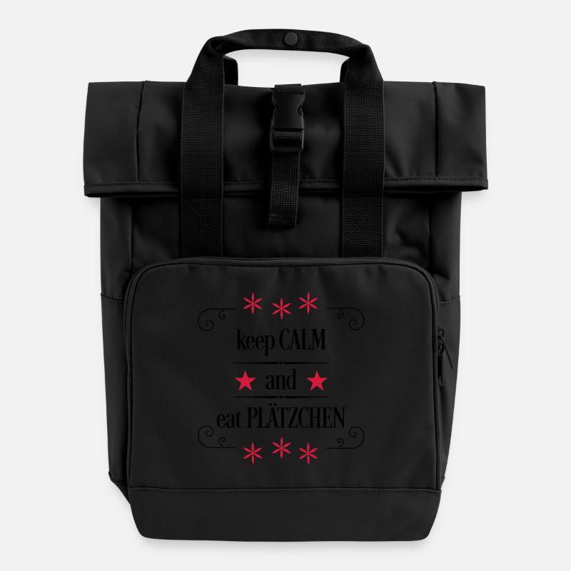 Weihnachten - Rolltop Rucksack mit zwei Griffen - Schwarz