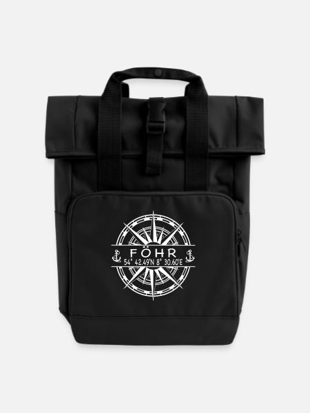 Föhr - Rolltop Rucksack mit zwei Griffen - Schwarz