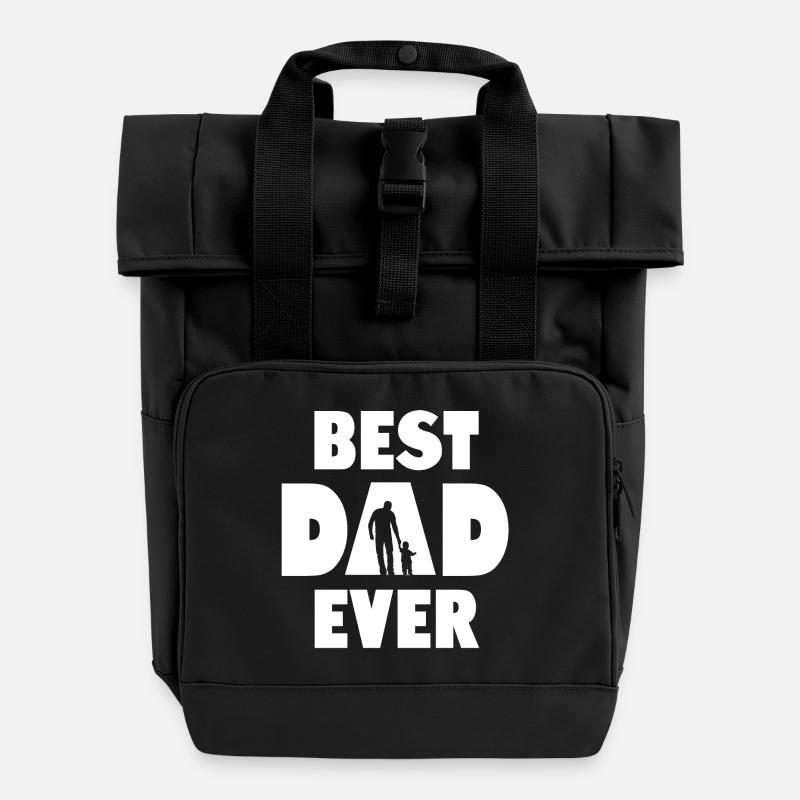 Meilleur papa de tous les temps - Sac à dos Roll Top à deux anses - noir
