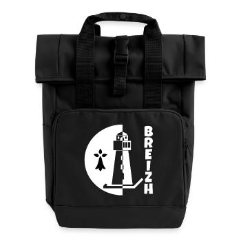 Bretagne, Breizh, celte - Sac à dos Roll Top à deux anses - noir - Devant