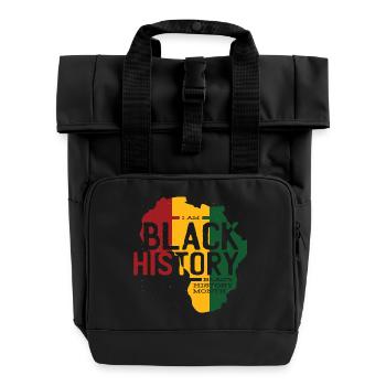 Africa Colors Black History - Roll Top Backpack with Two Handles - black - Front