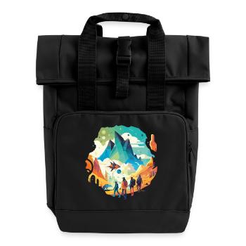 Voyage au centre de la Terre - Sac à dos Roll Top à deux anses - noir - Devant