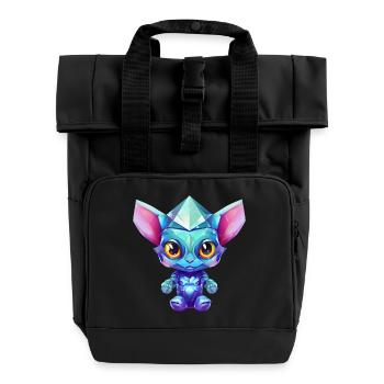 Polygones Alien Mythical Creatures - Couleurs de l’arc-en-ciel & - Sac à dos Roll Top à deux anses - noir - Devant