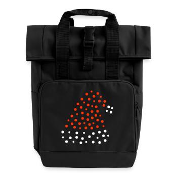 Christmas Hat - Dotted - Roll Top Backpack with Two Handles - black - Front
