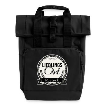 Lieblingsort Rostock - Rolltop Rucksack mit zwei Griffen - Schwarz - Vorne