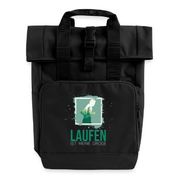 Laufen ist meine Droge - Rolltop Rucksack mit zwei Griffen - Schwarz - Vorne
