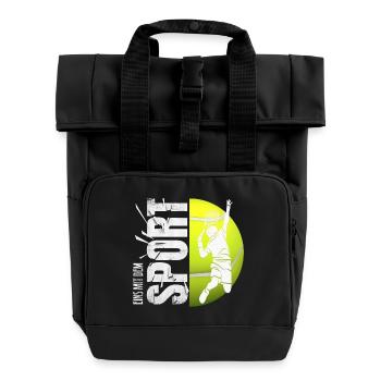 Eins mit dem Sport - Tennis - Rolltop Rucksack mit zwei Griffen - Schwarz - Vorne