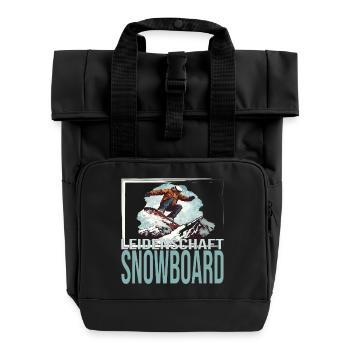 Leidenschaft Snowboard - Rolltop Rucksack mit zwei Griffen - Schwarz - Vorne