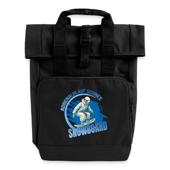 Adrenalin auf Schnee - Snowboard - Rolltop Rucksack mit zwei Griffen - Schwarz - Vorne